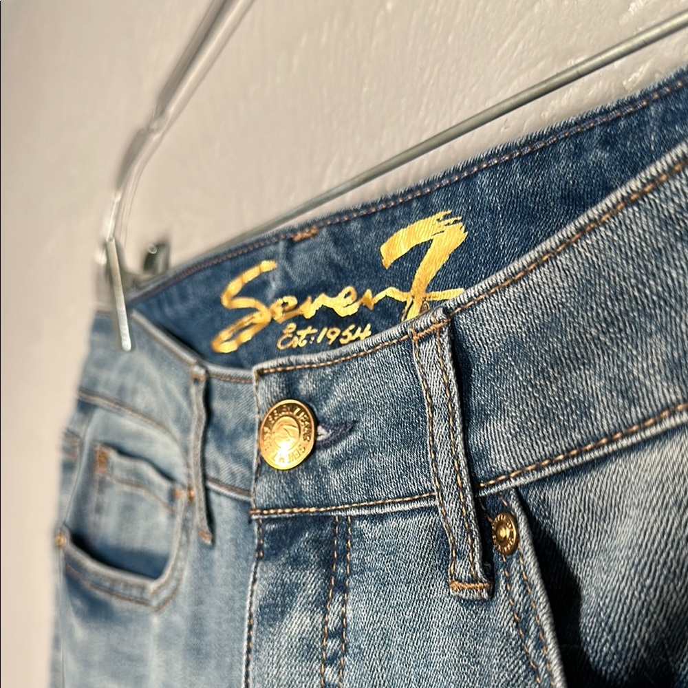 Seven7 Blue Weekend Slim Fit Denim Jeans Women's Size 10 - Picture 6 of 13